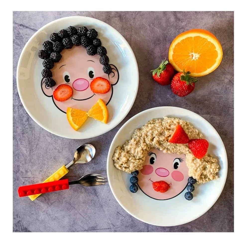 Genuine Fred Mr. Food Face Kids Ceramic Dinner Plate